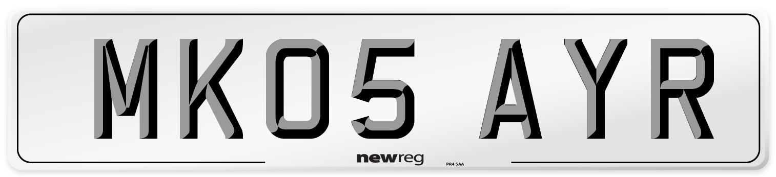 MK05 AYR Number Plate from New Reg